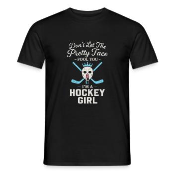 Lass dich vom hübschen Gesicht nicht täuschen, ich - Männer T-Shirt - Schwarz - Vorne - AI Model Male 178 light (178cm)