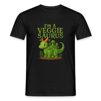 Ich bin ein Veggie-Saurus - Männer T-Shirt - Schwarz - Vorne - AI Model Male 178 light (178cm)