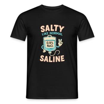 Salzig wie normale Kochsalzlösung - Männer T-Shirt - Schwarz - Vorne - AI Model Male 178 light (178cm)