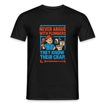Diskutieren Sie nie mit Klempnern, sie kennen - Männer T-Shirt - Schwarz - Vorne - AI Model Male 178 light (178cm)