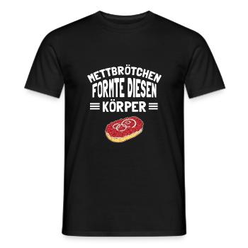 Mettbrötchen Mett Mettigel - Männer T-Shirt - Schwarz - Vorne - AI Model Male 178 light (178cm)