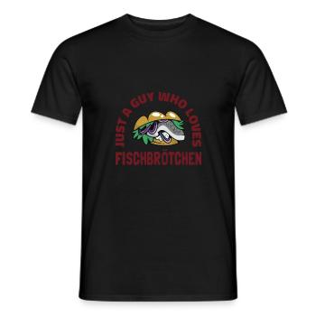 Fischbrötchen mit Pommes - Männer T-Shirt - Schwarz - Vorne - AI Model Male 178 light (178cm)