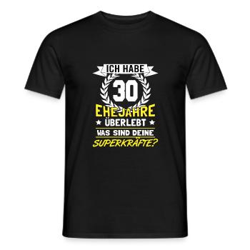 Perlenhochzeit 30 Jahre verheiratet - Männer T-Shirt - Schwarz - Vorne - AI Model Male 178 light (178cm)