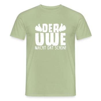 Uwe - Männer T-Shirt - Sage - Vorne - AI Model Male 178 light (178cm)