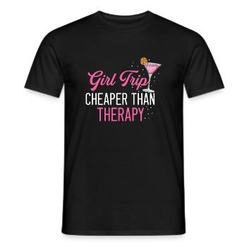 Girls' trip Cheaper than a therapy Sommerurla - Men's T-Shirt - black - Front - AI Model Male 178 light (178cm)