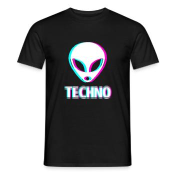Techno Raver Retro EDM Raver - T-shirt homme - noir - Devant - AI Model Male 178 light (178cm)