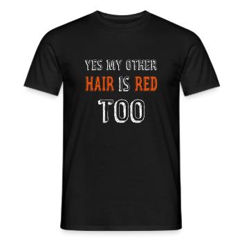 Ginger red hair hairstyle funny witty saying - Men's T-Shirt - black - Front - AI Model Male 178 light (178cm)