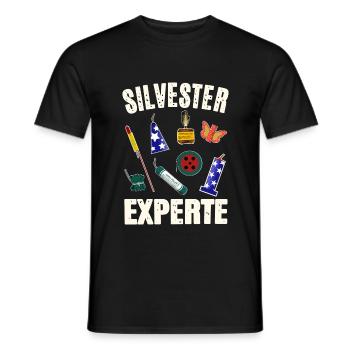 Silvester Experte - Männer T-Shirt - Schwarz - Vorne - AI Model Male 178 light (178cm)