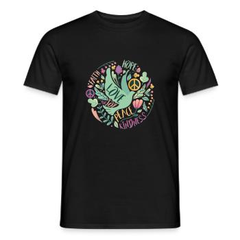 peace and love - T-shirt homme - noir - Devant - AI Model Male 178 light (178cm)