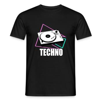 techno decks - Men's T-Shirt - black - Front - AI Model Male 178 light (178cm)