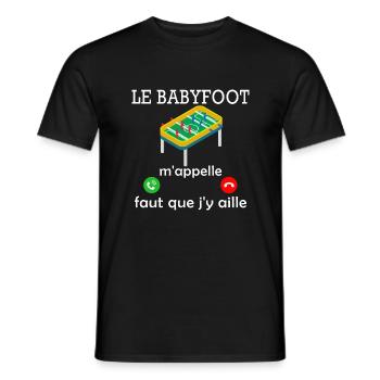 le babyfoot m'appelle / humour baby-foot - T-shirt homme - noir - Devant - AI Model Male 178 light (178cm)