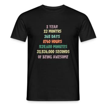 1e anniversaire cadeau 1 ans - T-shirt homme - noir - Devant - AI Model Male 178 light (178cm)