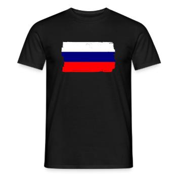 Drapeau de russie Vintage Drapeau russe d’occasion Look - T-shirt homme - noir - Devant - AI Model Male 178 light (178cm)