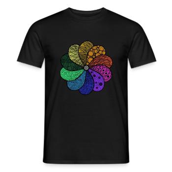 Zentangle Blume - Männer T-Shirt - Schwarz - Vorne - AI Model Male 178 light (178cm)