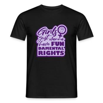 wanna have fundamental rights - Men's T-Shirt - black - Front - AI Model Male 178 light (178cm)