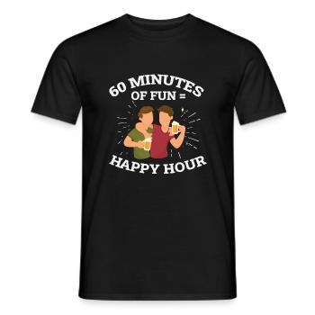 Happy Hour: 60 Minutes Fun - Men's T-Shirt - black - Front - AI Model Male 178 light (178cm)