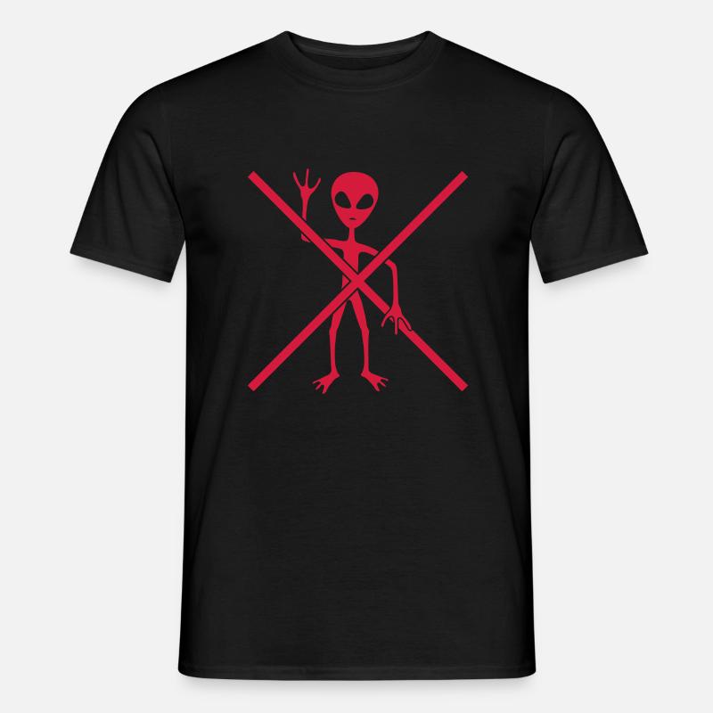 Schild Verboten außerirdischer Besucher - Männer T-Shirt - Schwarz