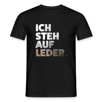 Ich steh auf Leder V2 - Männer T-Shirt - Schwarz - Vorne - AI Model Male 178 light (178cm)