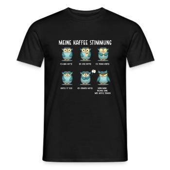 Meine Kaffee Stimmungen Morgenmuffel Geschenk Eule - Männer T-Shirt - Schwarz - Vorne - AI Model Male 178 light (178cm)