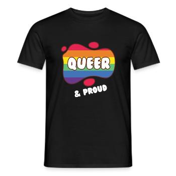 Queer And Proud - Men's T-Shirt - black - Front - AI Model Male 178 light (178cm)