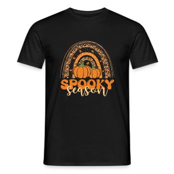 Rainbow pumpkin Spooky Season retro design - Men's T-Shirt - black - Front - AI Model Male 178 light (178cm)