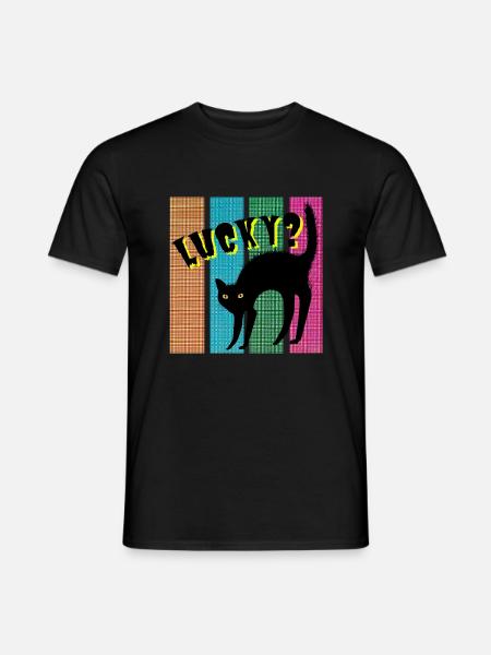 Lucky? Cat - Men's T-Shirt - black