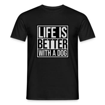 better with a dog - Men's T-Shirt - black - Front - AI Model Male 178 light (178cm)