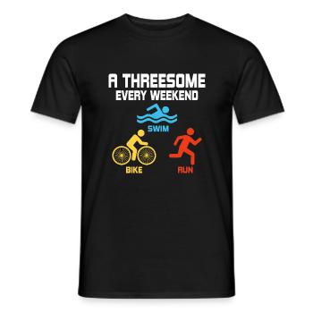 Un plan à trois tous les week-ends - Swim, Bike, Run Triath - T-shirt homme - noir - Devant - AI Model Male 178 light (178cm)