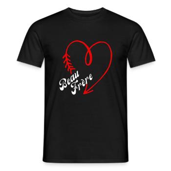 beau frère cœur - T-shirt homme - noir - Devant - AI Model Male 178 light (178cm)