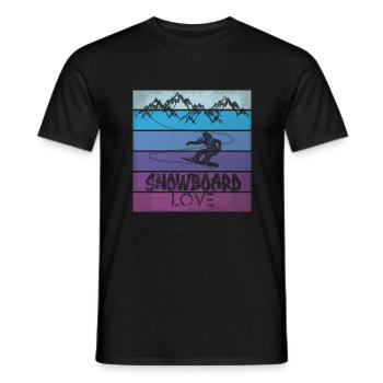 Snowboard Snowboarding Shirt Board Love Vintage - Männer T-Shirt - Schwarz - Vorne - AI Model Male 178 light (178cm)