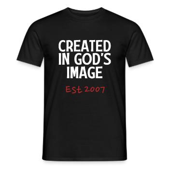 Geschaffen nach Gottes Bilde Est 2007 - Männer T-Shirt - Schwarz - Vorne - AI Model Male 178 light (178cm)
