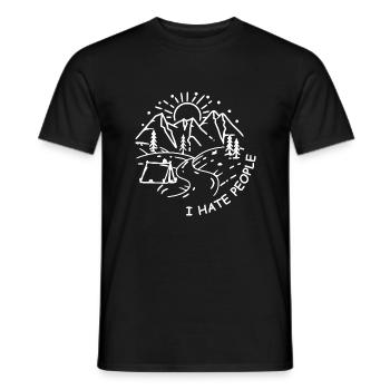 Mountains, Climbers, Nature, Adventure - Men's T-Shirt - black - Front - AI Model Male 178 light (178cm)