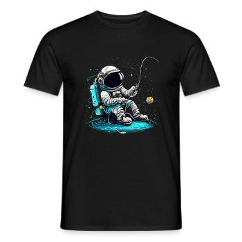 Astronaut am Angeln - Männer T-Shirt - Schwarz - Vorne - AI Model Male 178 light (178cm)