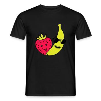 Fraise Banane - T-shirt homme - noir - Devant - AI Model Male 178 light (178cm)