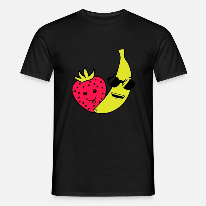 erdbeere banane - Männer T-Shirt - Schwarz