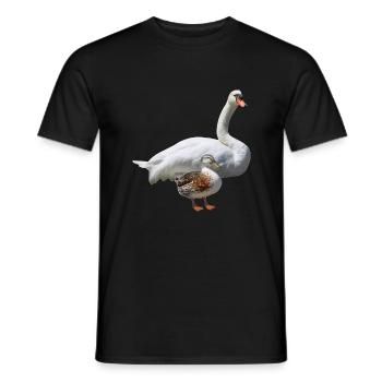 Schwan - Männer T-Shirt - Schwarz - Vorne - AI Model Male 178 light (178cm)