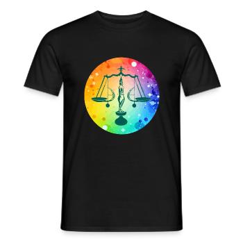 Das Zeichen der mehrfarbigen Skala - Männer T-Shirt - Schwarz - Vorne - AI Model Male 178 light (178cm)