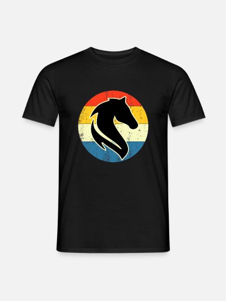 Vintage Retro Horse Sunset For Horse Lovers - Men's T-Shirt - black