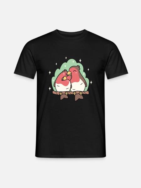 Vögel - Männer T-Shirt - Schwarz