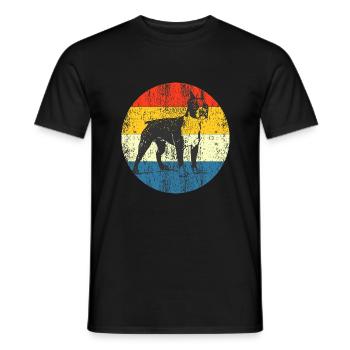 Vintage Dog retro sunse - Men's T-Shirt - black - Front - AI Model Male 178 light (178cm)