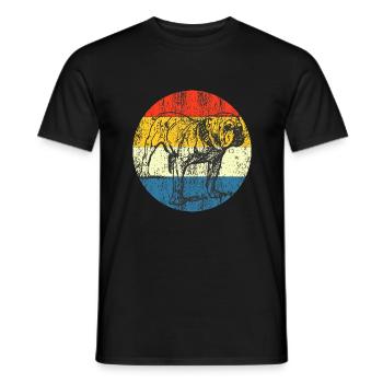 Vintage Dog retro sunse - Men's T-Shirt - black - Front - AI Model Male 178 light (178cm)