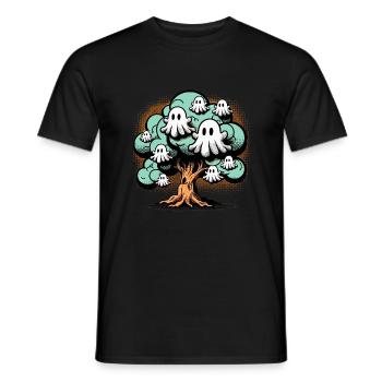 Retro Ghost Tree T-Shirt - Men's T-Shirt - black - Front - AI Model Male 178 light (178cm)