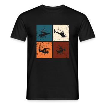 Hélicoptère Retro Hélicoptère Idée Cadeau - T-shirt homme - noir - Devant - AI Model Male 178 light (178cm)