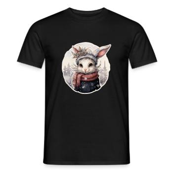 Lapin des neiges - T-shirt homme - noir - Devant - AI Model Male 178 light (178cm)