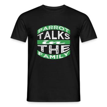 jokes joke fun parrot facts talking parrots cool - Men's T-Shirt - black - Front - AI Model Male 178 light (178cm)