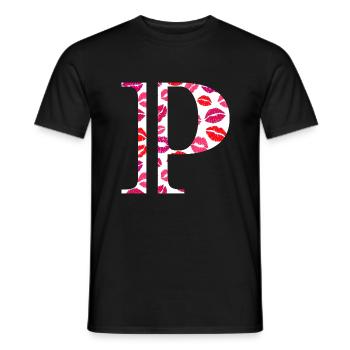 Letter p kisses - Men's T-Shirt - black - Front - AI Model Male 178 light (178cm)