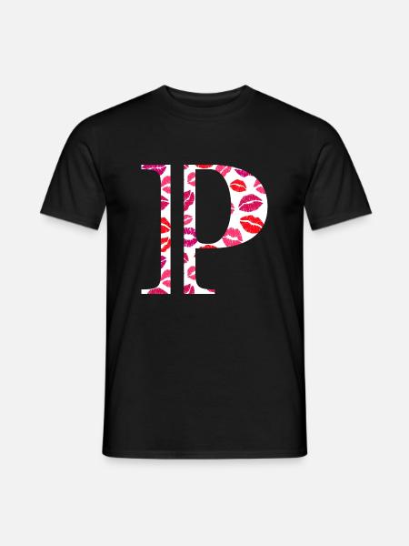 Lettre p bisous - T-shirt homme - noir