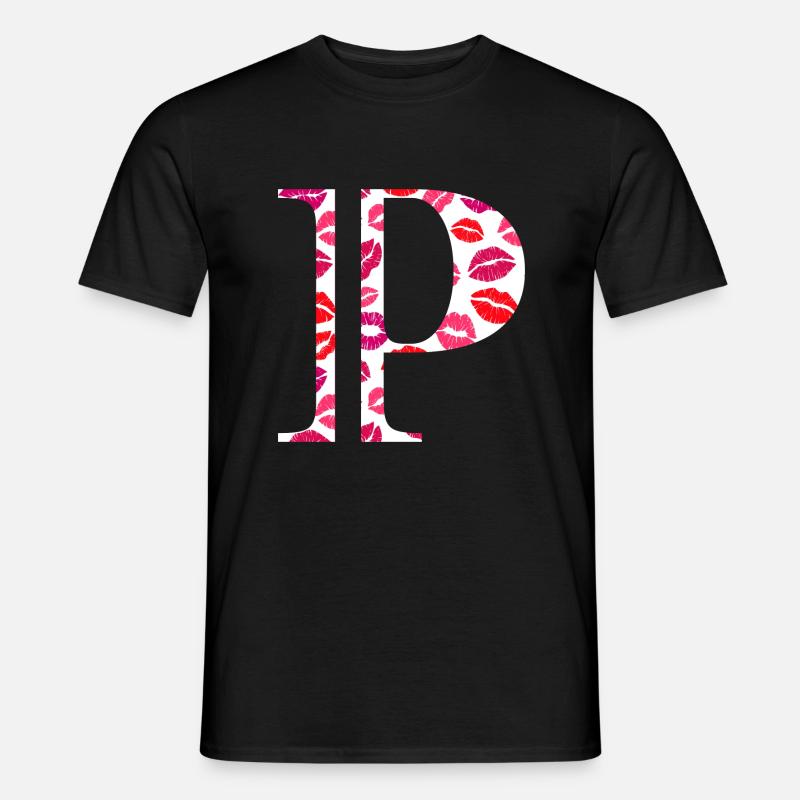 Buchstabe p Küsse - Männer T-Shirt - Schwarz