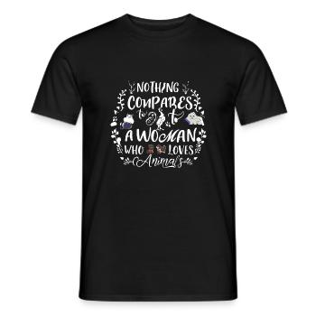 Rien n’est comparable à une femme qui aime les animaux - T-shirt homme - noir - Devant - AI Model Male 178 light (178cm)