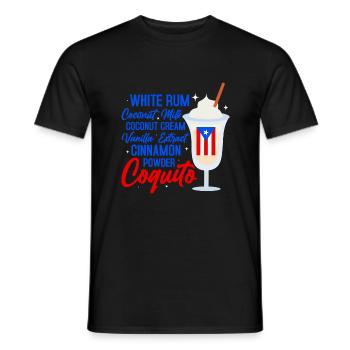 Coquito Recipe Rum Drink Coconut Puerto Rican - Men's T-Shirt - black - Front - AI Model Male 178 light (178cm)